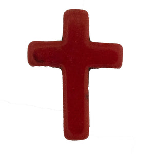 Semi prec 30x20mm cross red 4pcs