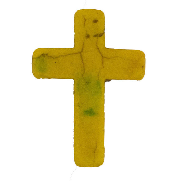 Semi prec 30x20mm cross yellow 4pcs