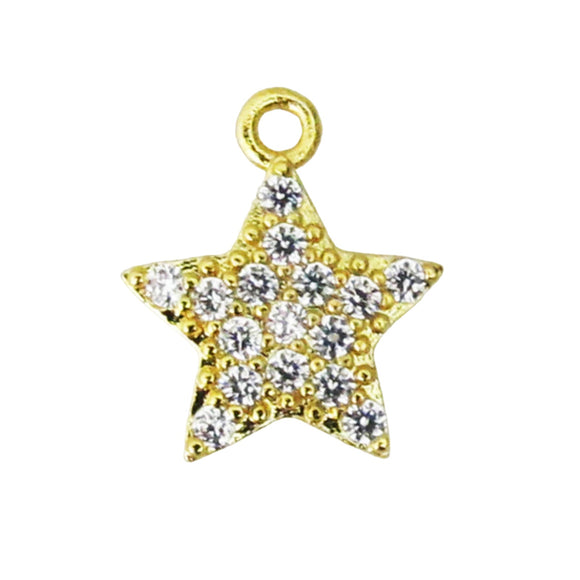 Metal 12mm STAR diamante NF Gld 2pcs