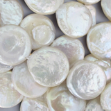 Semi prec 20mm coin pearl natural 20pcs