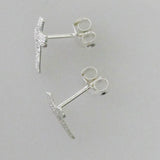 Sterling Sil 10mm cross sparkle 2pcs