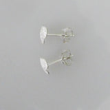 Sterling Sil 8mm heart E/R Sparkle 2pcs