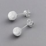 Sterling Sil 6mm ball stud Sparkle 2pcs