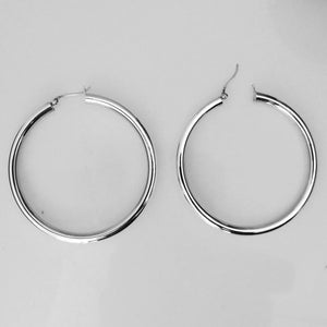 Sterling sil 65mm x 5mm hoop 2pcs