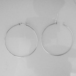 Sterling sil 55mm x 1.2mm hoop 2pcs