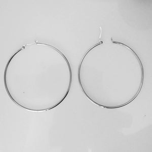 Sterling sil 70mm x 2mm hoop 2pcs