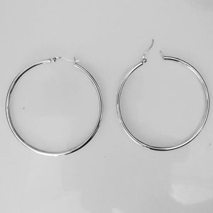 Sterling sil 65mm x 3mm hoop 2pcs