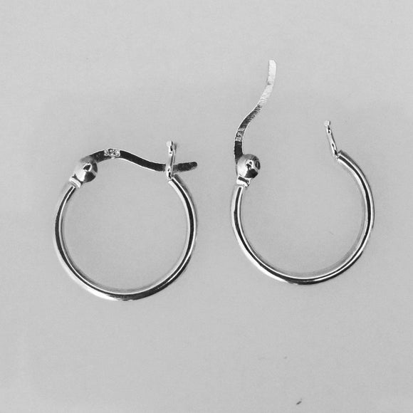 Sterling sil 16mm x 1.5mm hoop 2pcs