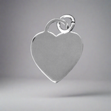 Sterling sil 17mm heart charm + ring 1pc