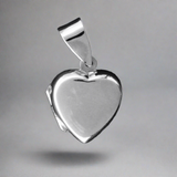 Sterling sil 14mm heart flat locket 1pc