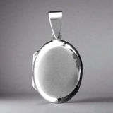 Sterling sil 20x18mm Oval locket 1pc