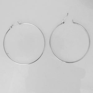 Sterling sil 60mm x 1.2mm hoops 2pcs