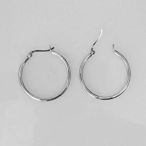 Sterling sil 35mm x 2.5mm hoops 2pcs