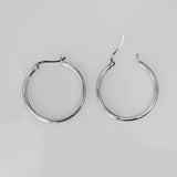 Sterling sil 35mm x 2.5mm hoops 2pcs