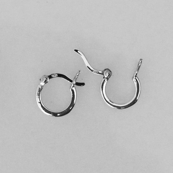 Sterling sil 12mm x 2mm hoops 2pcs