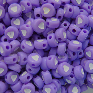 Plas 6mm coin WHITE HEART PURPLE 290pcs