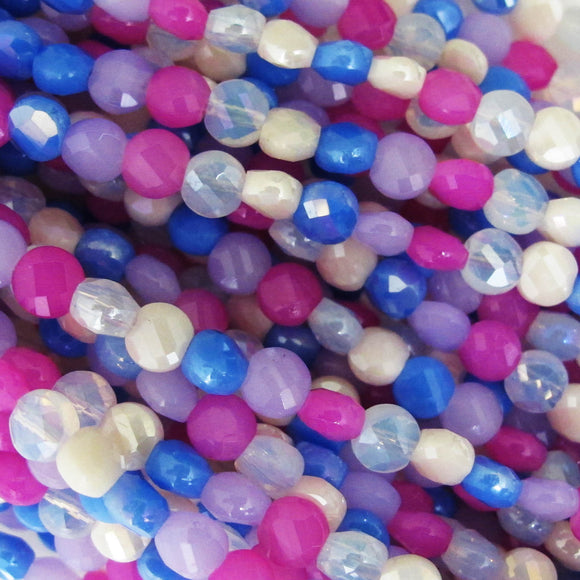 Cg 6mm coin faceted Pinks/Lilac AB 32pc