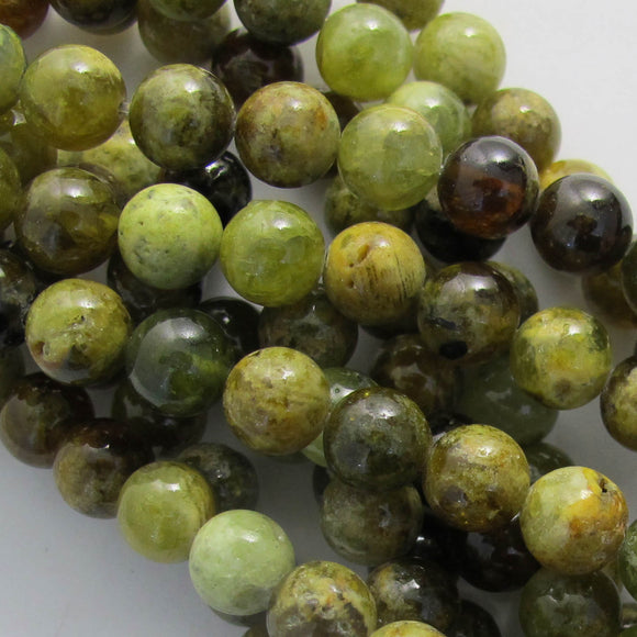 Semi Prec 8mm rnd green jasper 22pcs