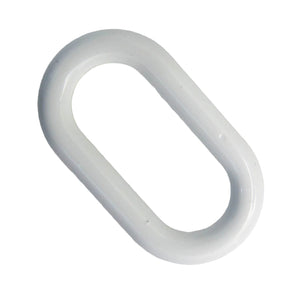 Metal 25x15mm oval ring white 6pcs