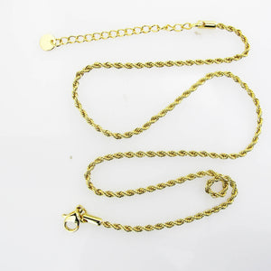 Metal 2mm rope chain 40cm +ext NF Gld 1p