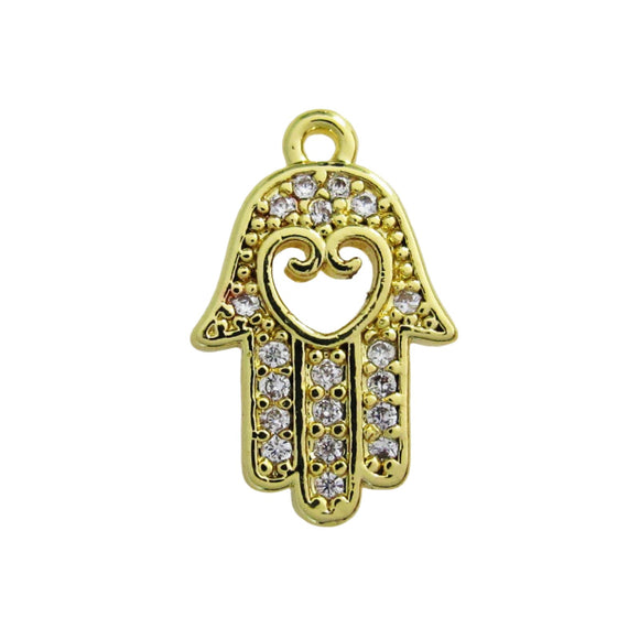 Metal 12mm Hamsa Hand NF Gold 2pcs