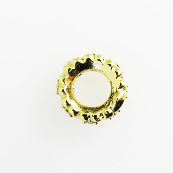 Metal 3x8mm diamonte washer NF GLD 4pcs