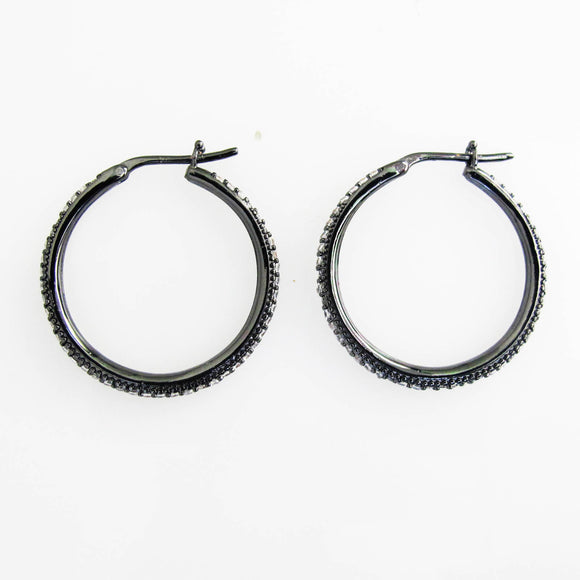 Metal 30mm E/R Hoop DIAM HQ Black 2pc