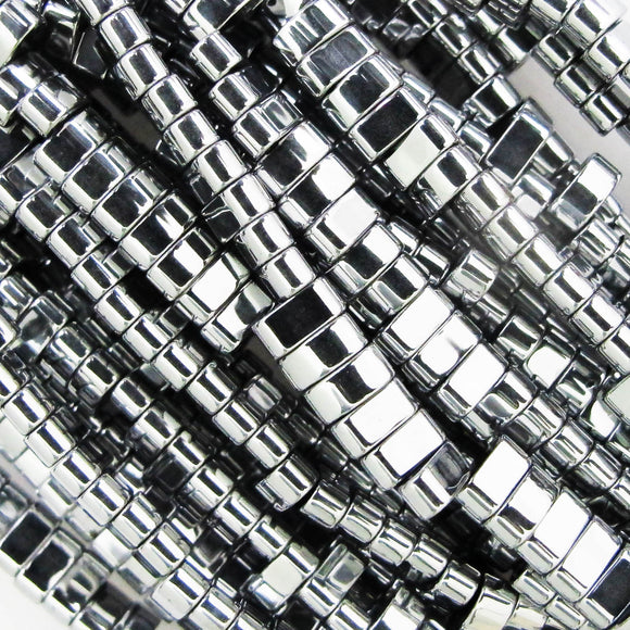 Semi Prec 3x6mm tile Electro SILVER 56pc