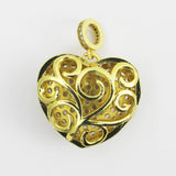 Metal 22mm puffy heart diam NF GLD 1pc