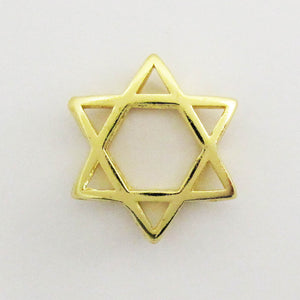 Metal 16mm Star of David NF GOLD 8pcs