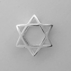 Metal 16mm Star of David NF SILVER 8pcs