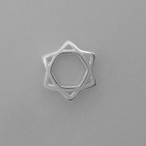 Metal 12mm Star of David NF SILVER 10pcs