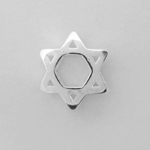 Metal 10mm Star of David NF SILVER 8pcs