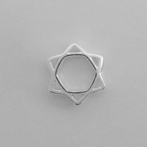 Metal 8mm Star of David NF SILVER 10pcs