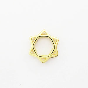 Metal 8mm Star of David NF GOLD 10pcs