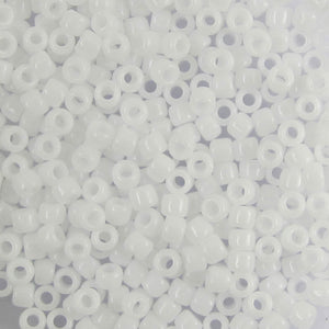 Toho #8 41 rnd opaque white 10g