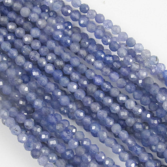 Semi Prec 3mm Rnd NAT TANZANITE 56+pc