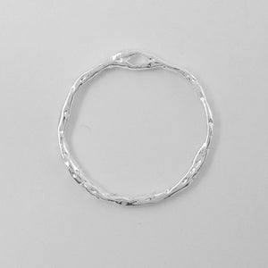 Metal 22mm Twisted hoop NF Silver 4pcs