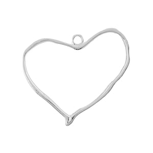 Metal 30mm Heart Loop NF Silver 2pcs