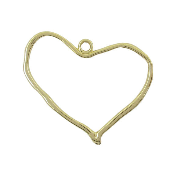 Metal 30mm Heart Loop NF Gold 2pcs