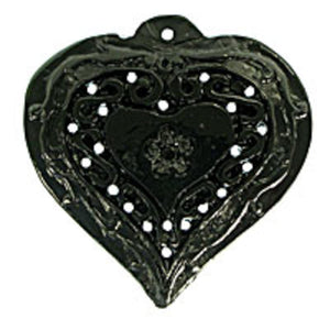 Rs 49x48mm heart pendant black 1pc