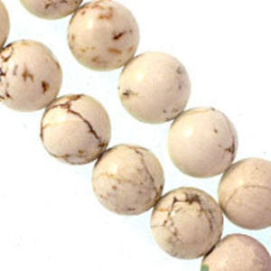 Semi prec 12mm rnd howlite natural 34pcs