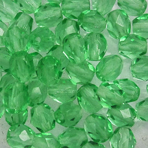 Cz 4mm rnd faceted peridot 50pcs