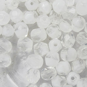 cz 4mm rd facet 2tone white/clear 50pcs