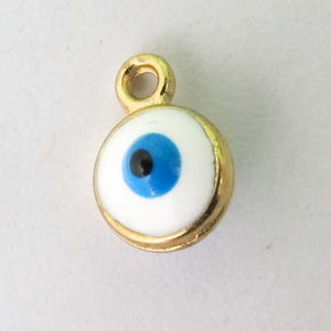 Metal 6mm evil eye drop NF GLD 10pcs