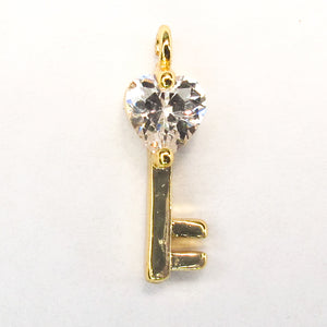 Metal 16mm Key diamante NF GOLD 2pcs