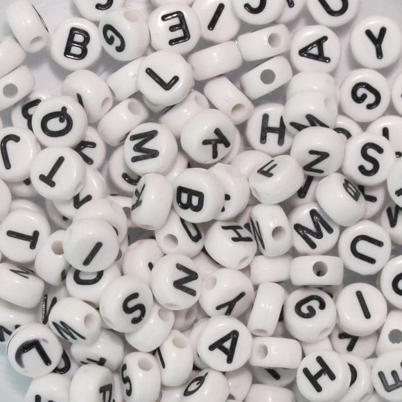 Acrylic Alphabet Beads Black And White Letter Beads For - Temu Australia