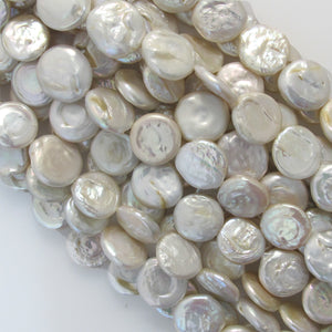 Semi Prec 16mm coin pearl natural 22pcs