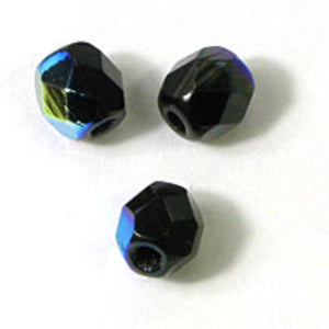 cz 4mm rd facet opaque black AB 50pcs