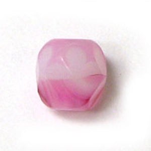 Cz 4mm opaque 2t pink /white 50pcs